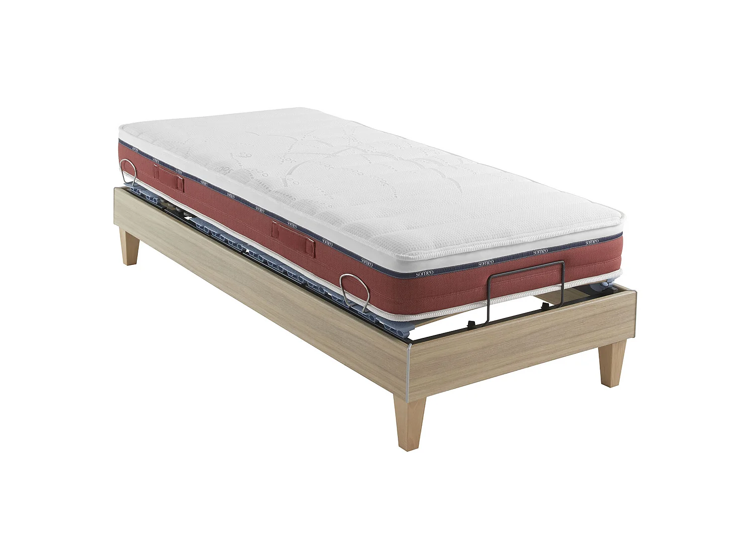 Matelas pour lit électrique 100% latex Crépuscule 600 - SOMEO 2x80x200
