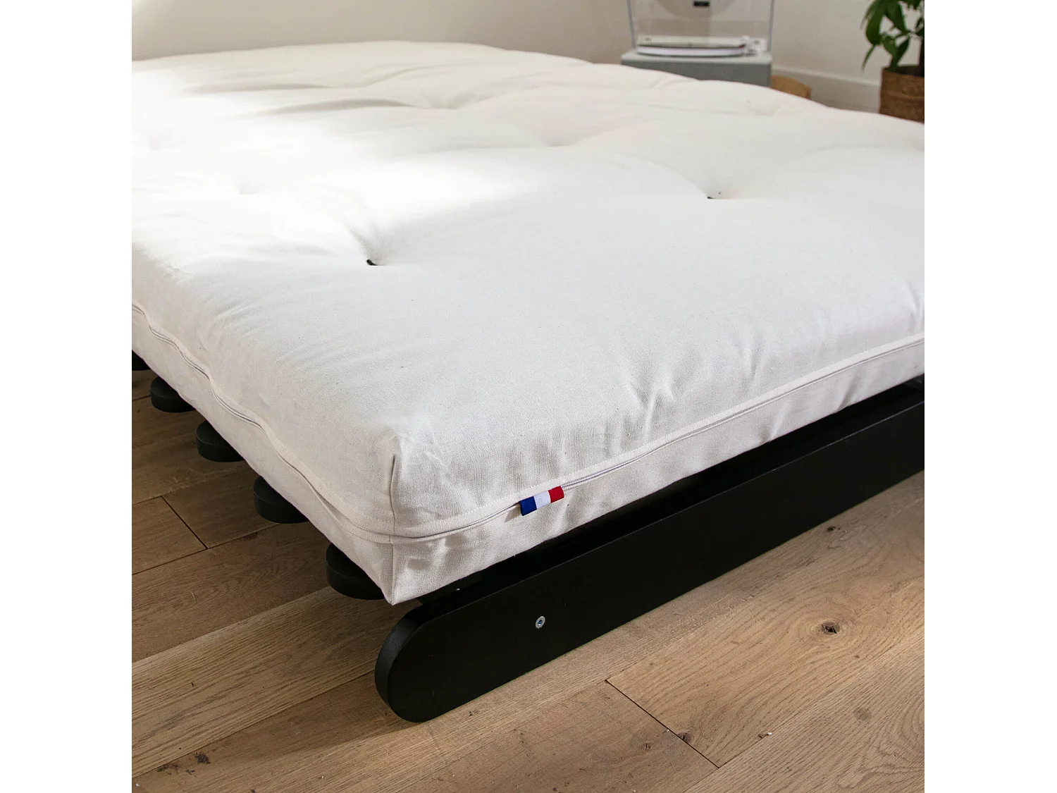 Matelas futon écru coeur en latex 90x200