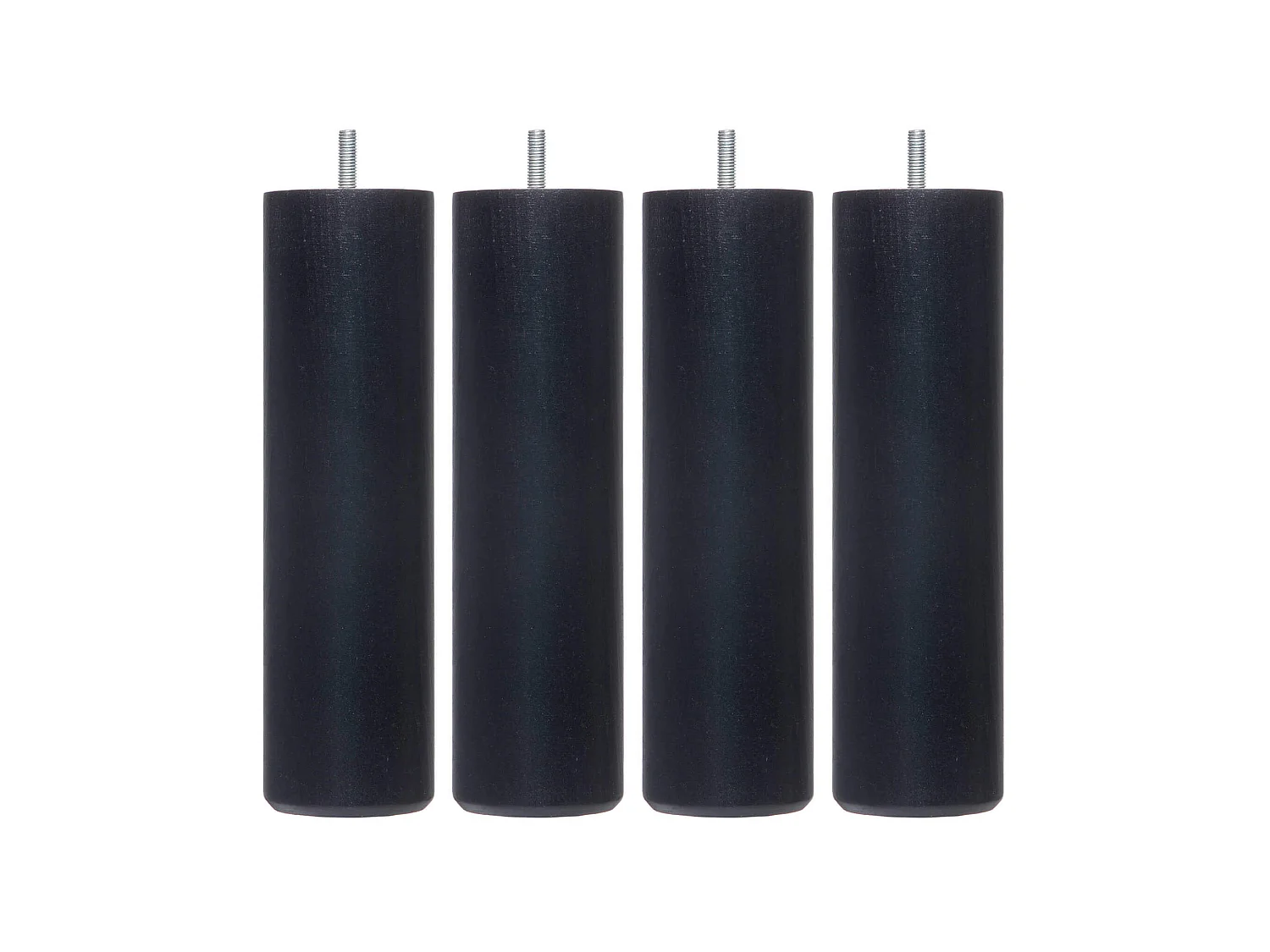 4 pieds cylindriques bois noir 25 cm