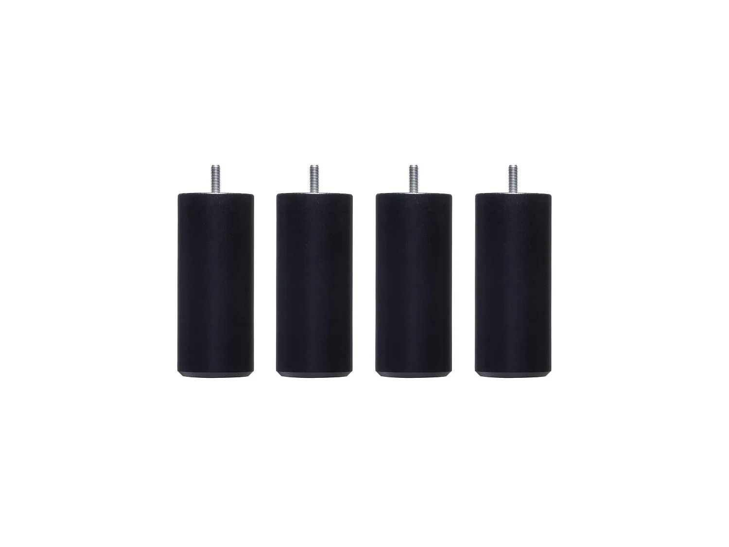 4 pieds cylindriques bois noir 25 cm