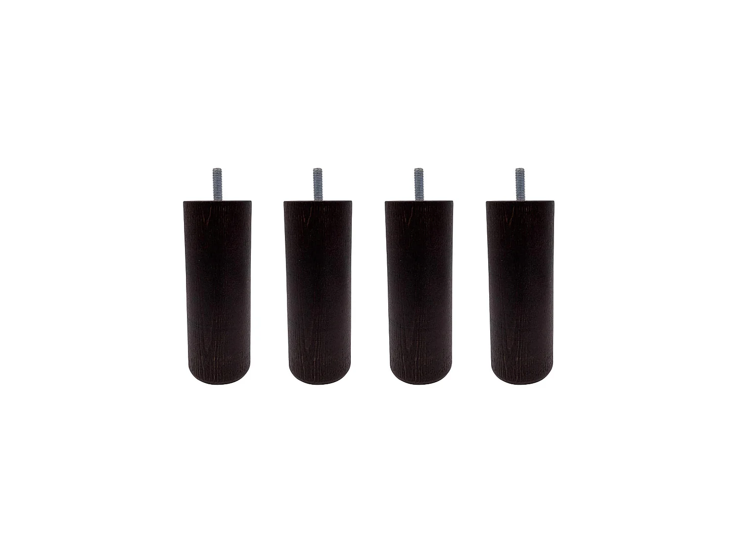 4 pieds cylindriques bois wengué 20 cm