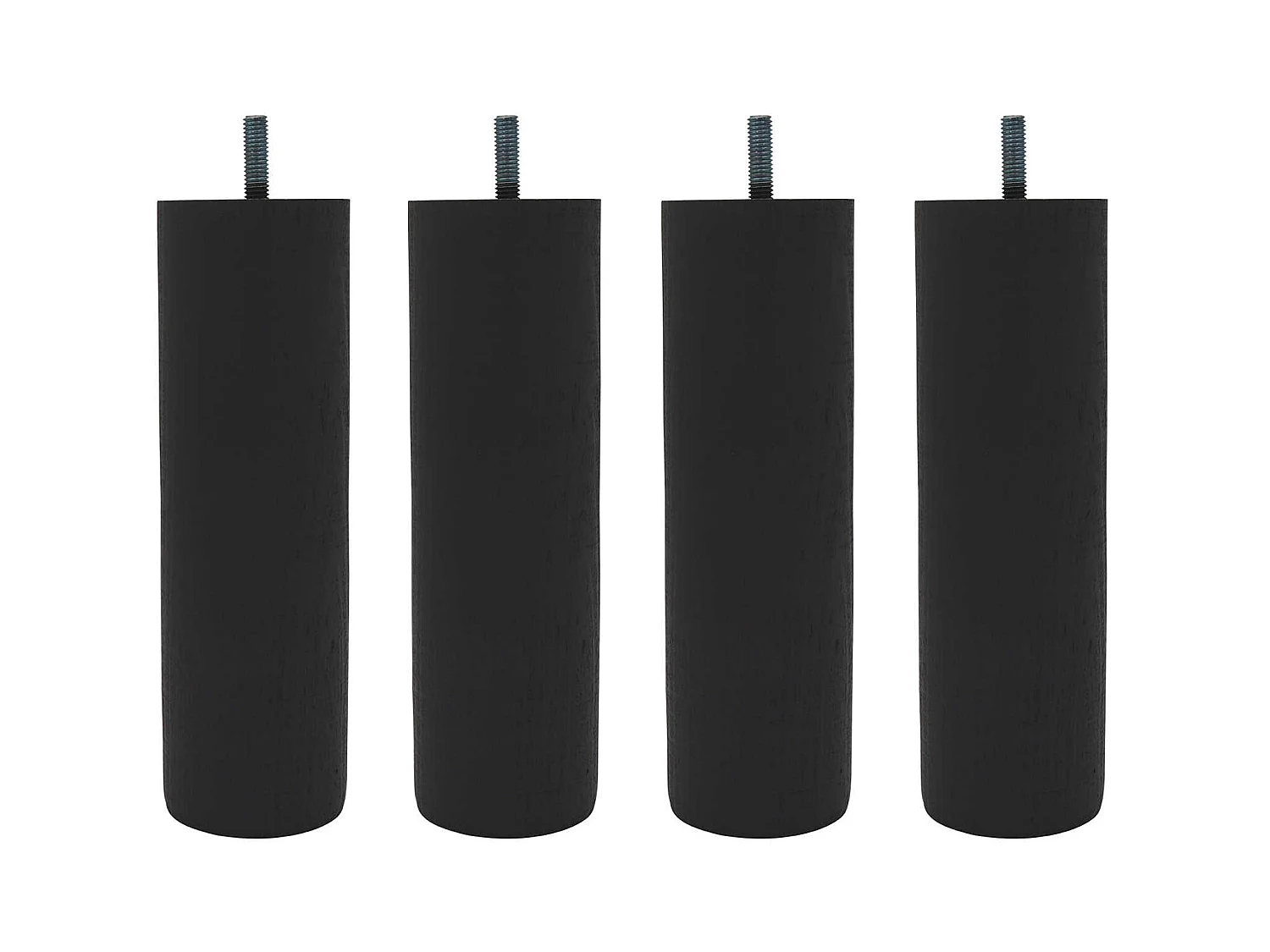 4 pieds cylindriques bois anthracite 25 cm