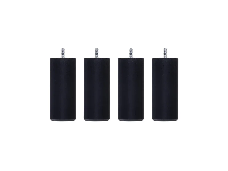 4 pieds cylindriques bois noir 20 cm