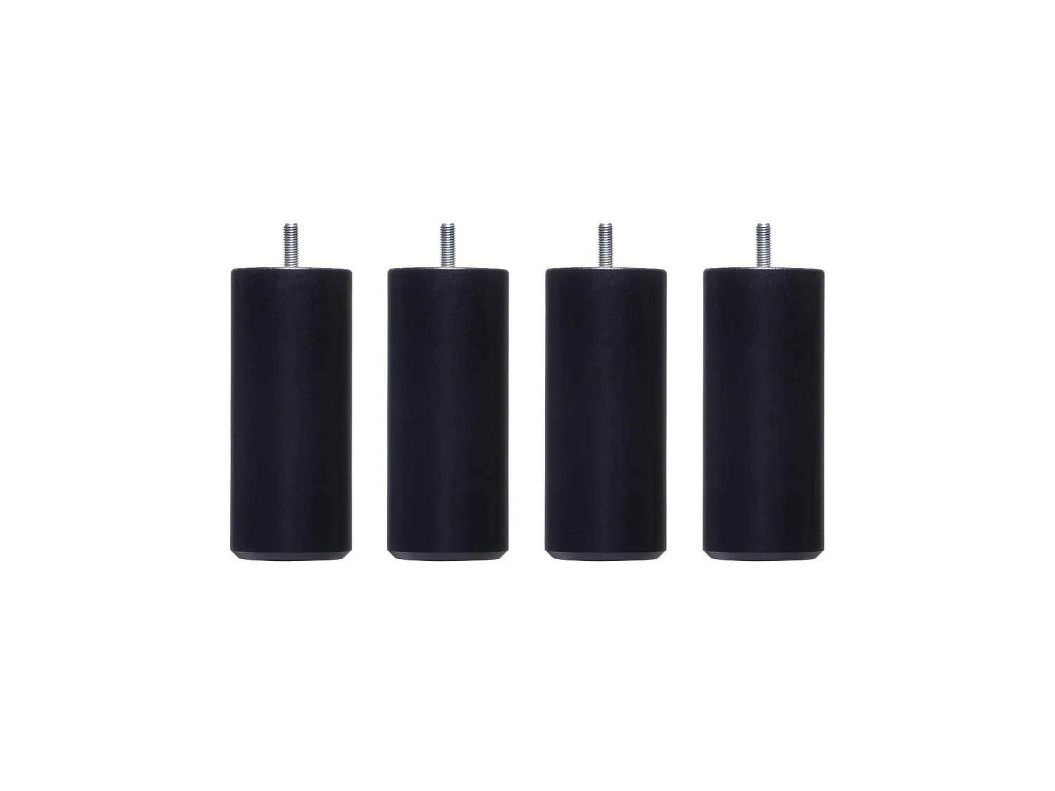 4 pieds cylindriques bois noir 20 cm