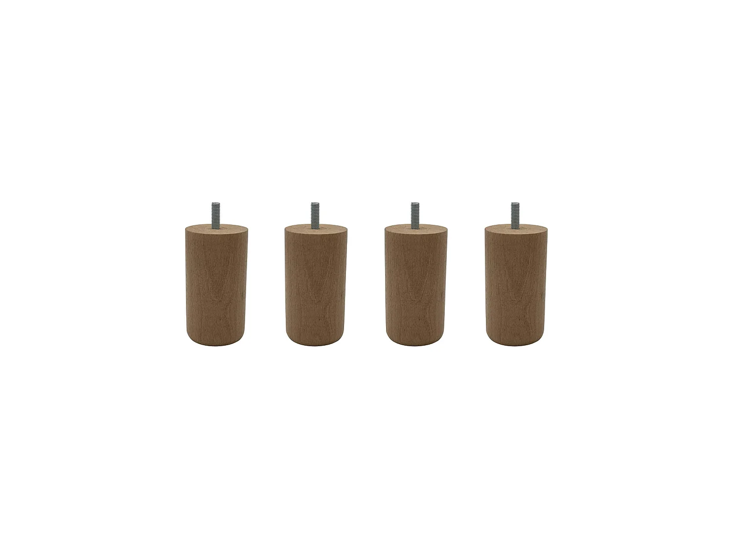 4 pieds cylindriques bois naturel 10 cm