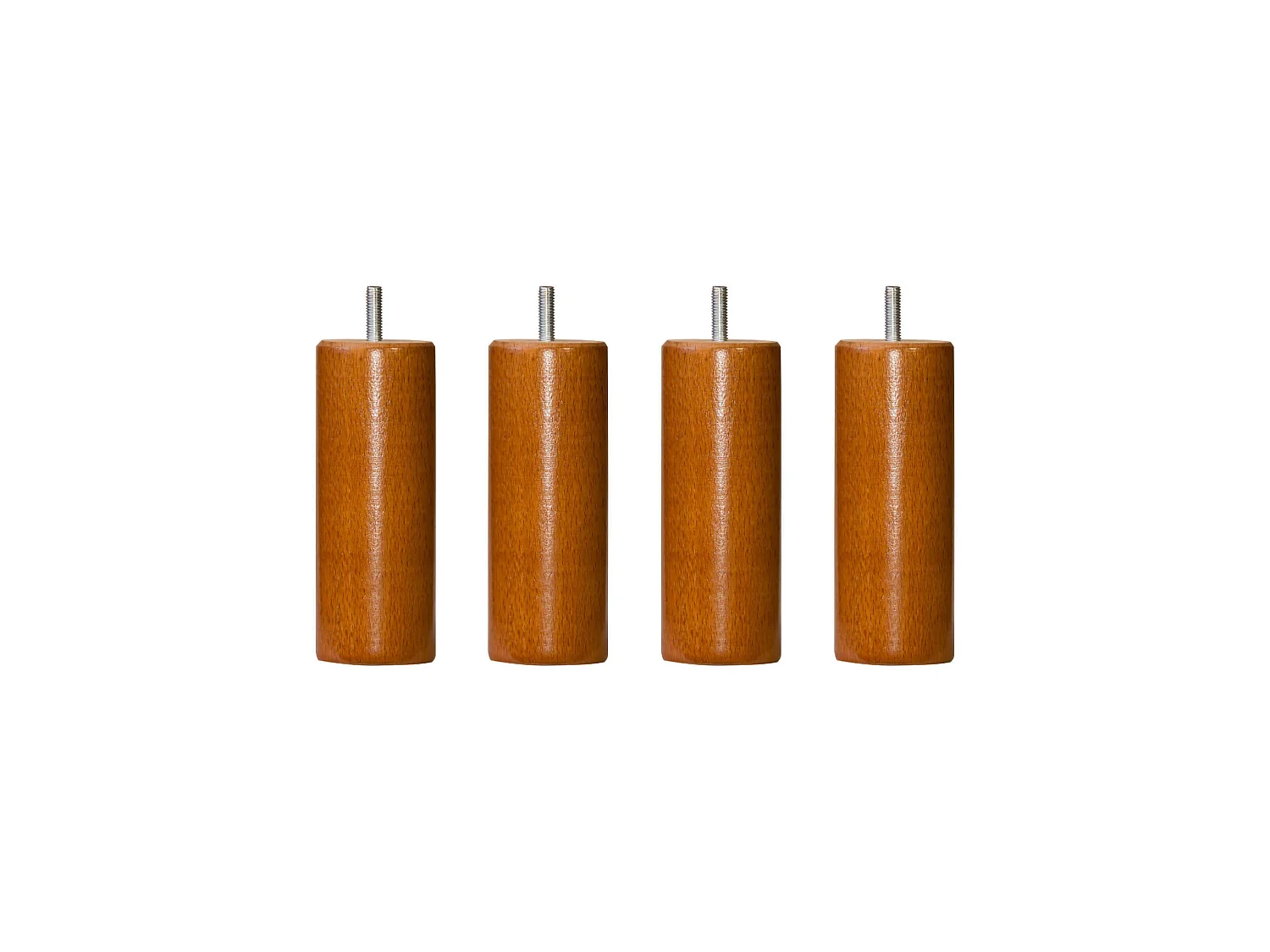 4 pieds cylindriques bois merisier 20 cm