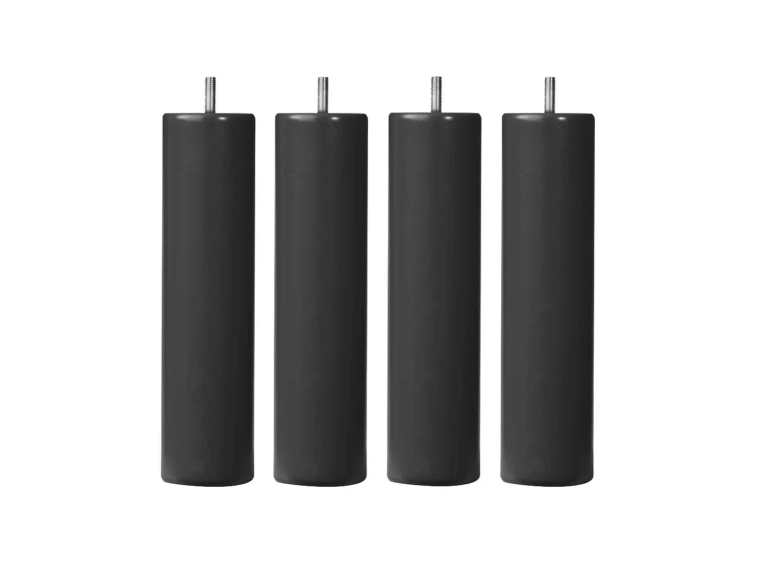 4 pieds cylindriques bois taupe 20 cm