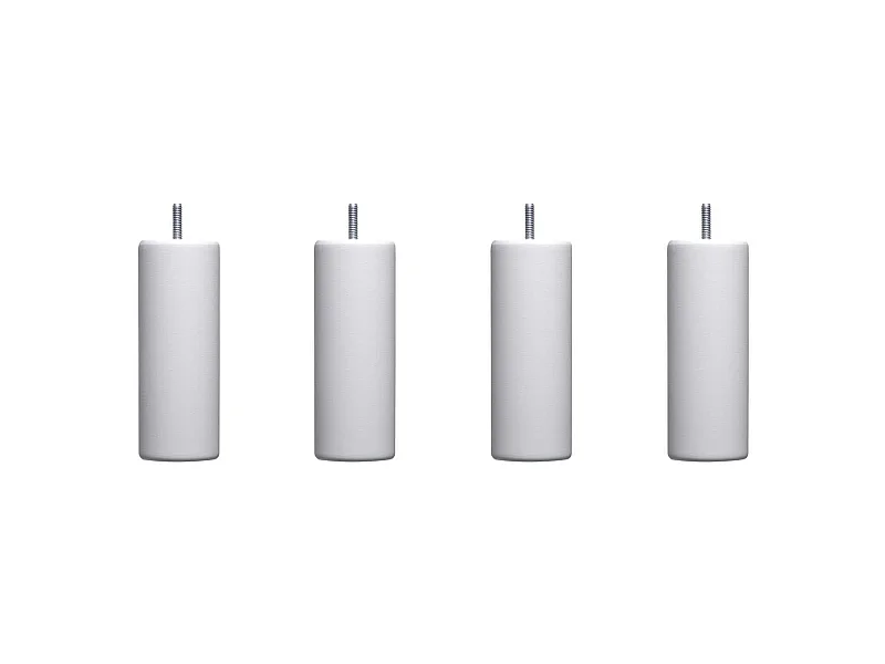 4 pieds cylindriques bois blanc 20 cm