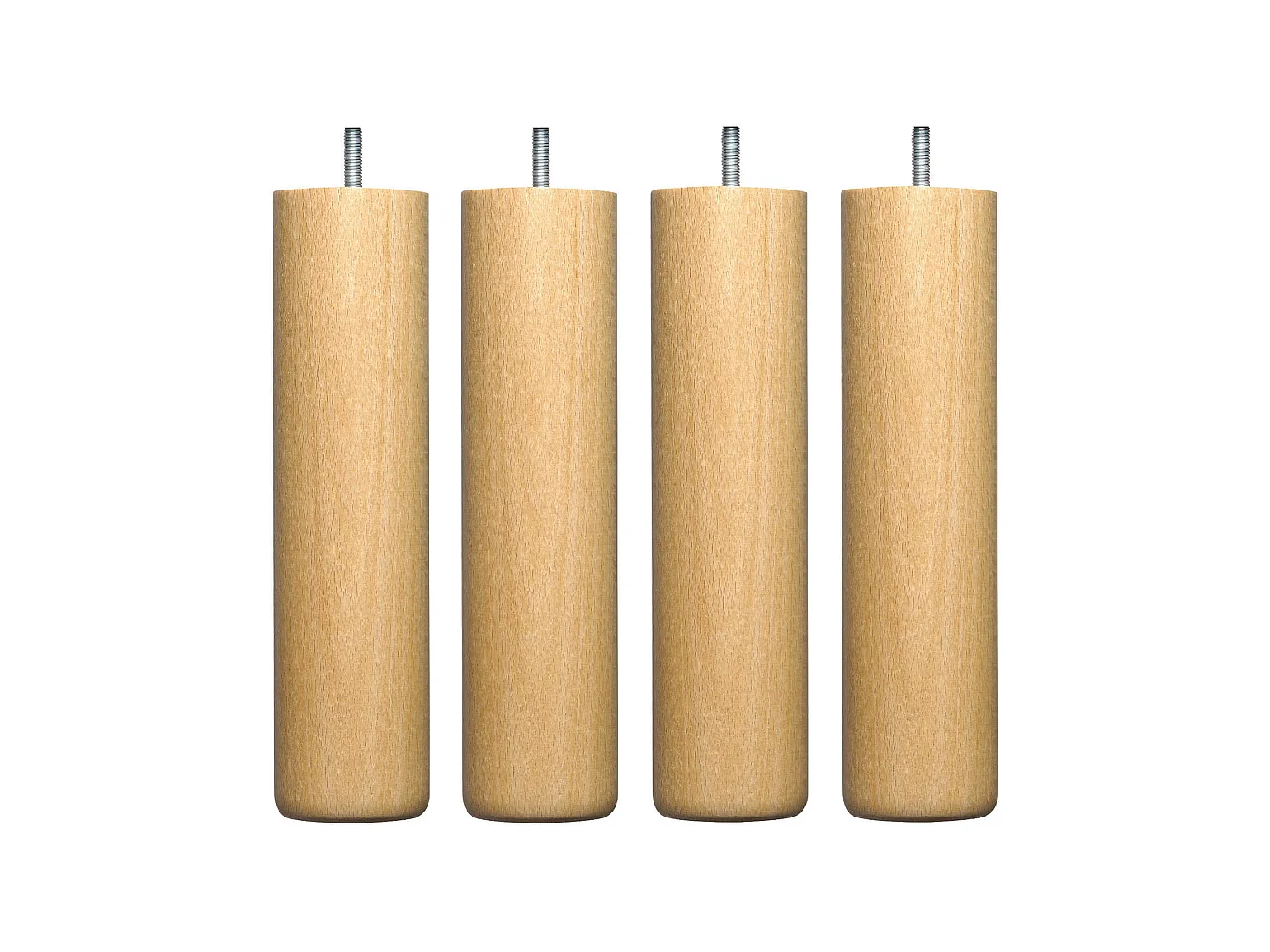 4 pieds cylindriques bois naturel 30 cm