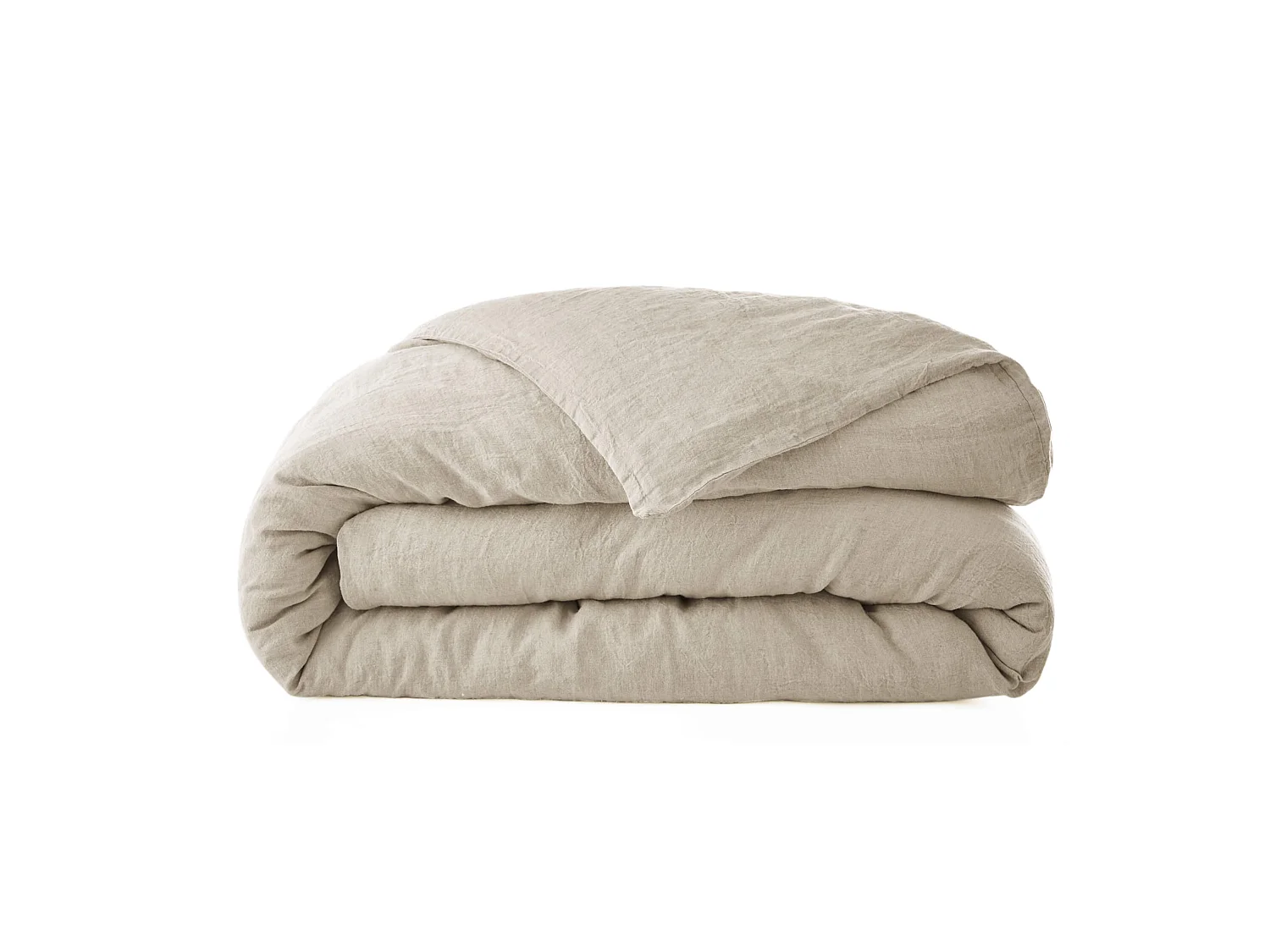 Housse de couette lin lavé beige 260x240