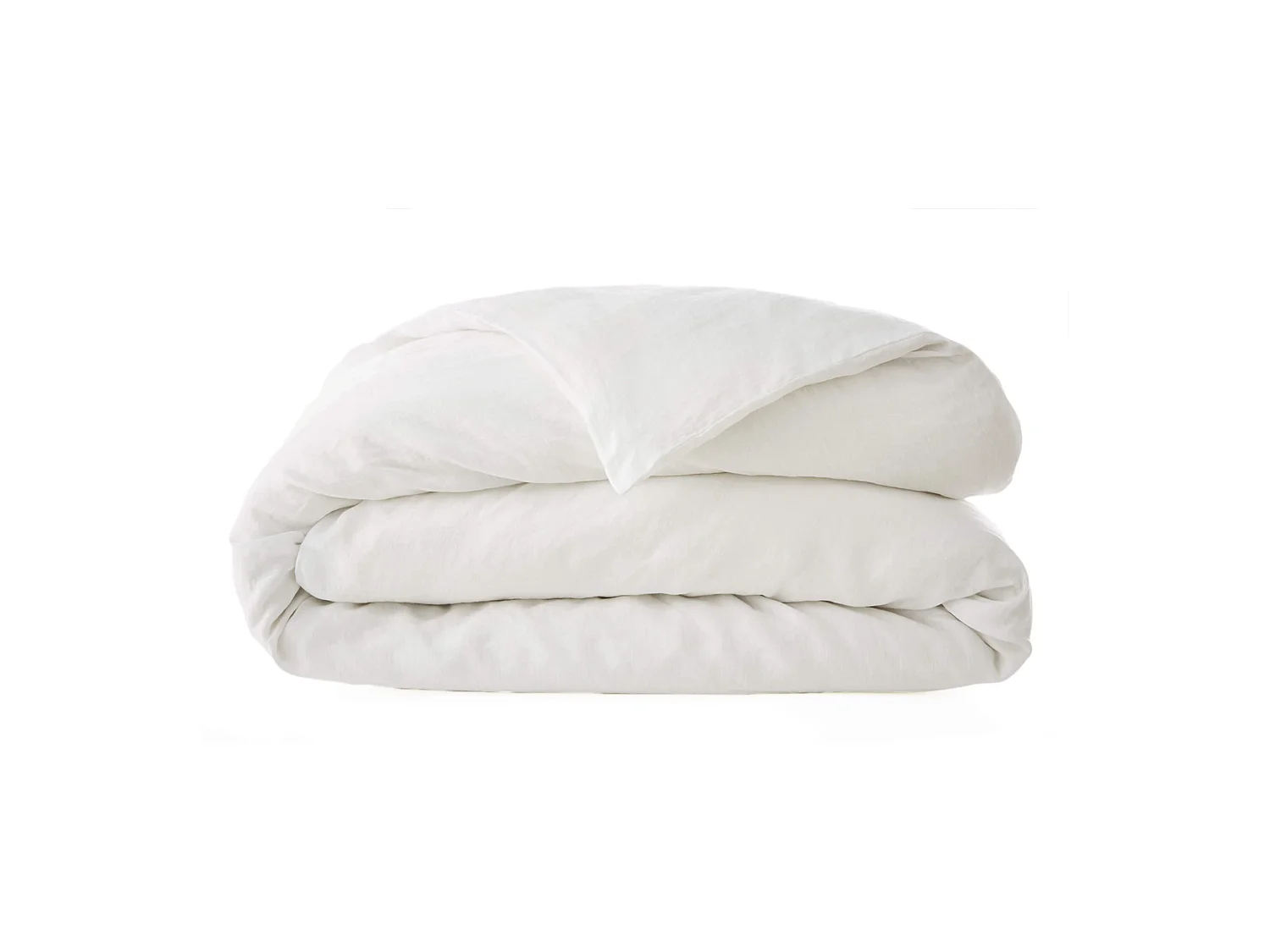Housse de couette lin lavé blanc 260x240