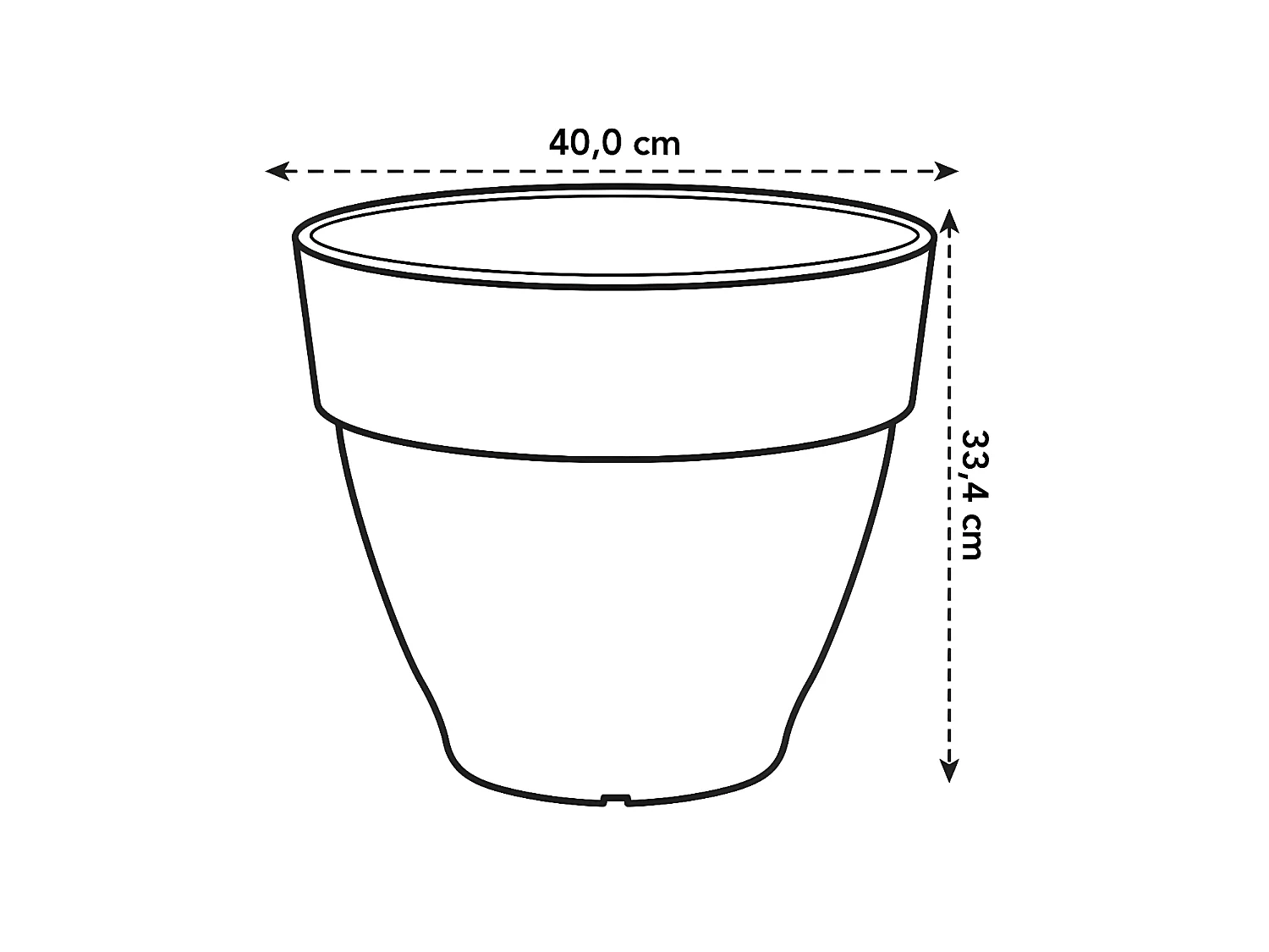 VIBIA Runder Blumentopf – Kunststoffbehälter – Ø 47 – Weiß