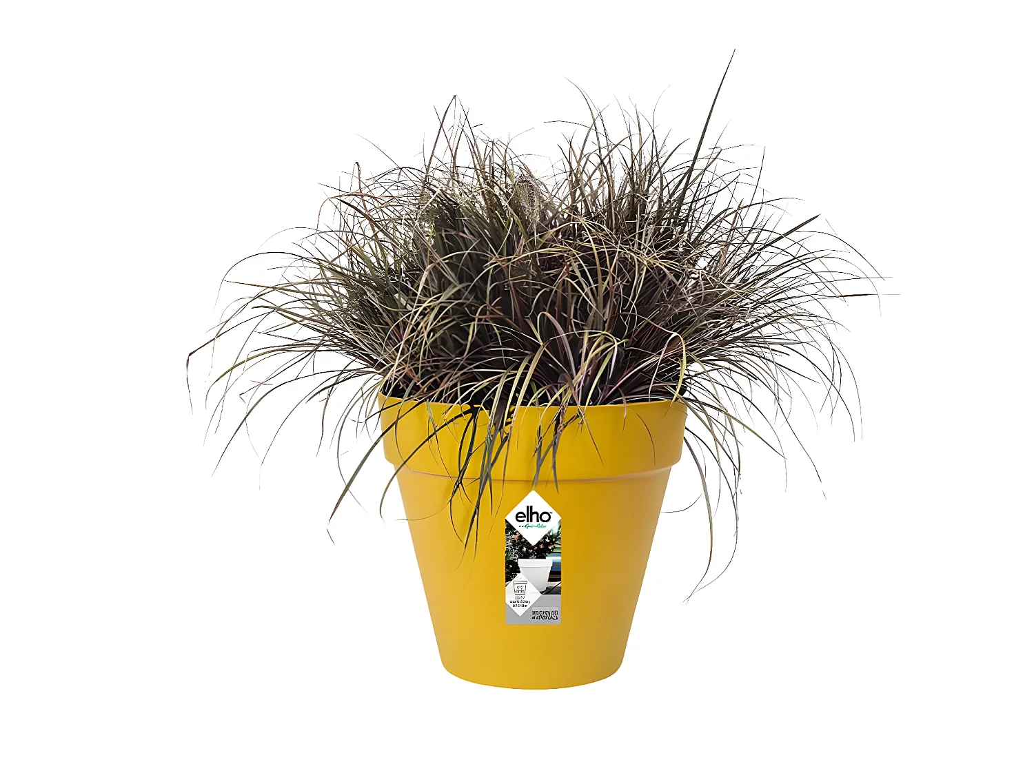 LOFT URBAN Ronde Bloempot - Kunststof - Geboord - Reservoir - Met wielen - Ø 40 - Oker