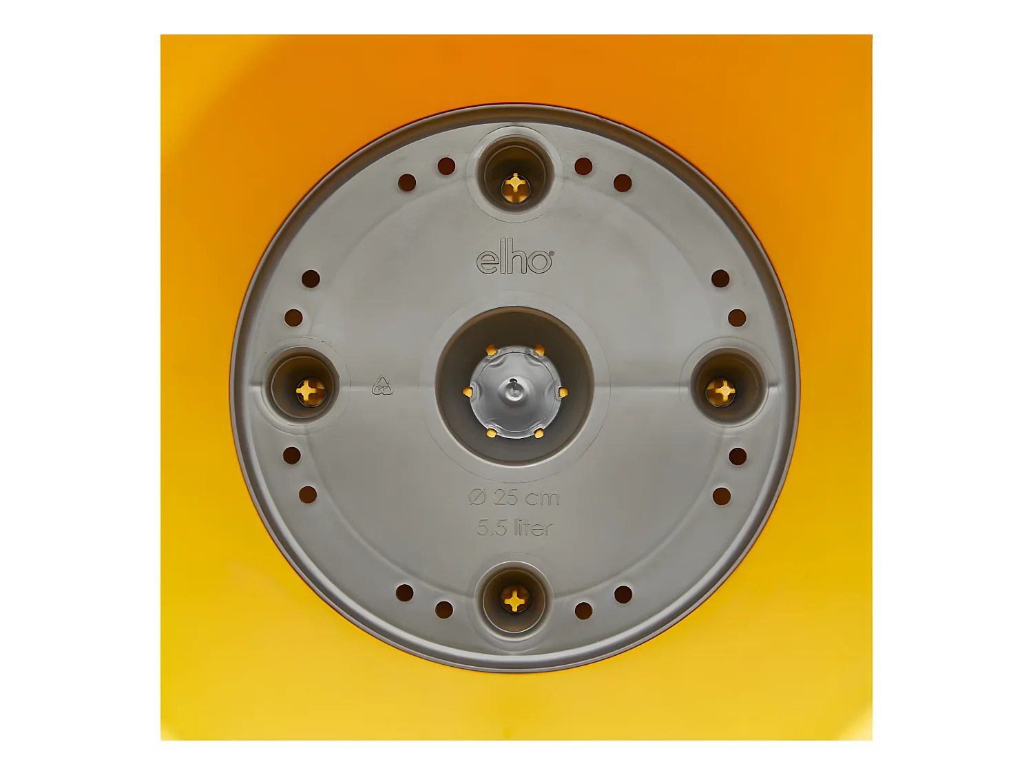 LOFT URBAN Ronde Bloempot - Kunststof - Geboord - Reservoir - Met Wielen - Ø 50 - Oker