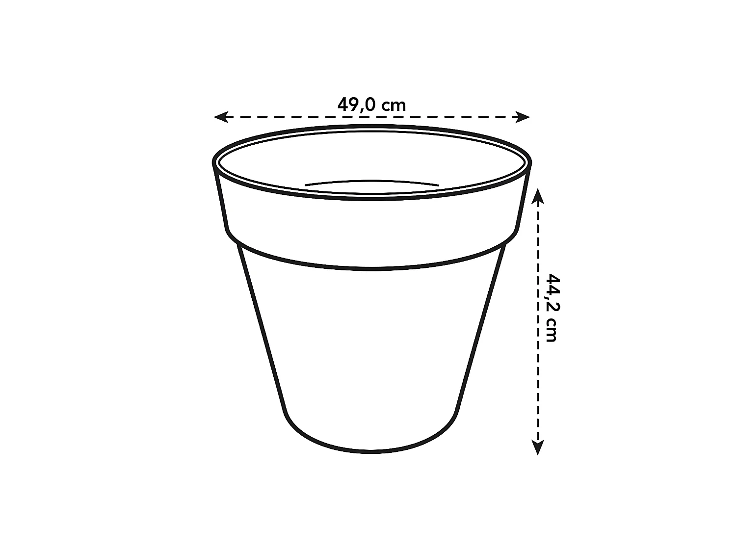 LOFT URBAN Ronde Bloempot - Kunststof - Geboord - Reservoir - Met Wielen - Ø 50 - Oker