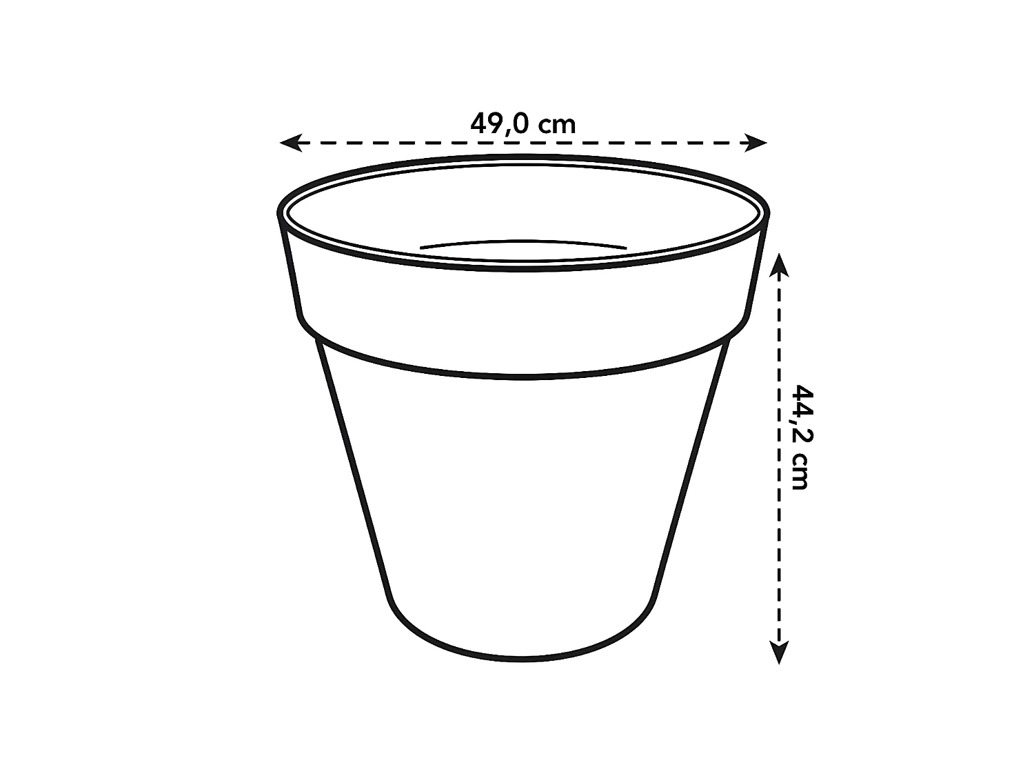 Pot de fleurs rond Loft Urban avec roues - Ø 50 x H.44 cm - Ocre - Elho