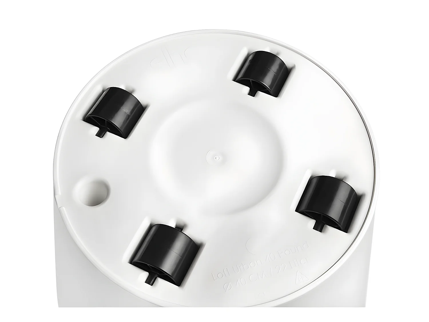 Maceta redonda con ruedas Loft Urban Ø 40 cm - Blanco