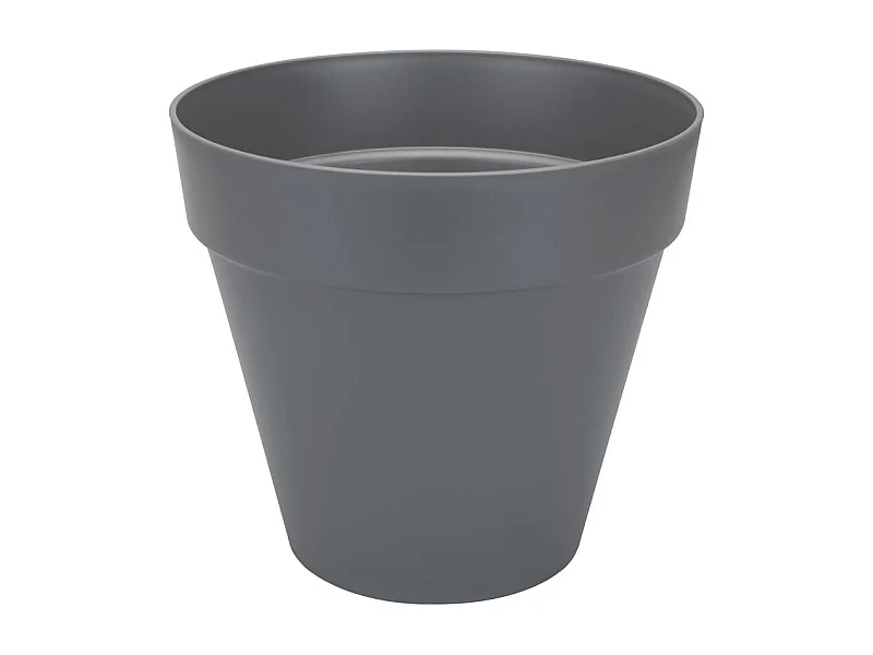 Pot de fleurs rond Loft Urban avec roues Ø 50 x H.44 cm - Anthracite