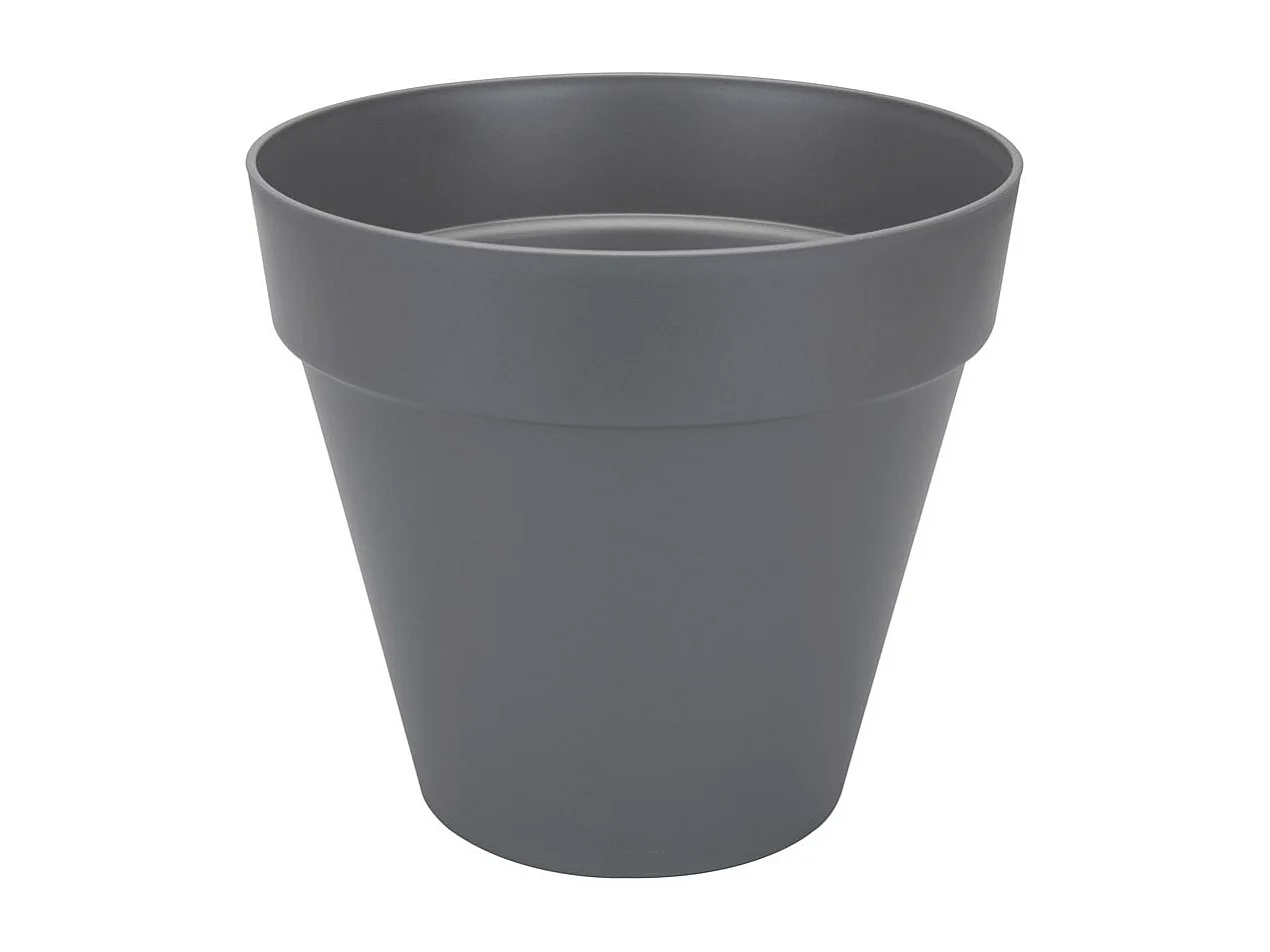 Pot de fleurs rond Loft Urban avec roues Ø 50 x H.44 cm - Anthracite