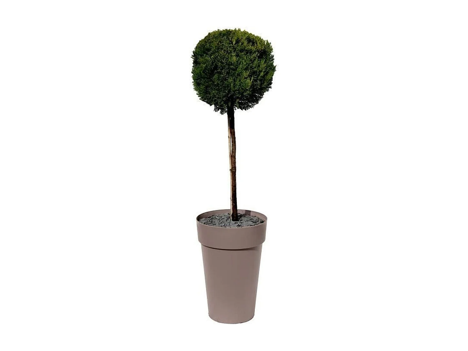 Pot de fleur rond Toscane Ø 46 x H.65 cm - Taupe - Eda