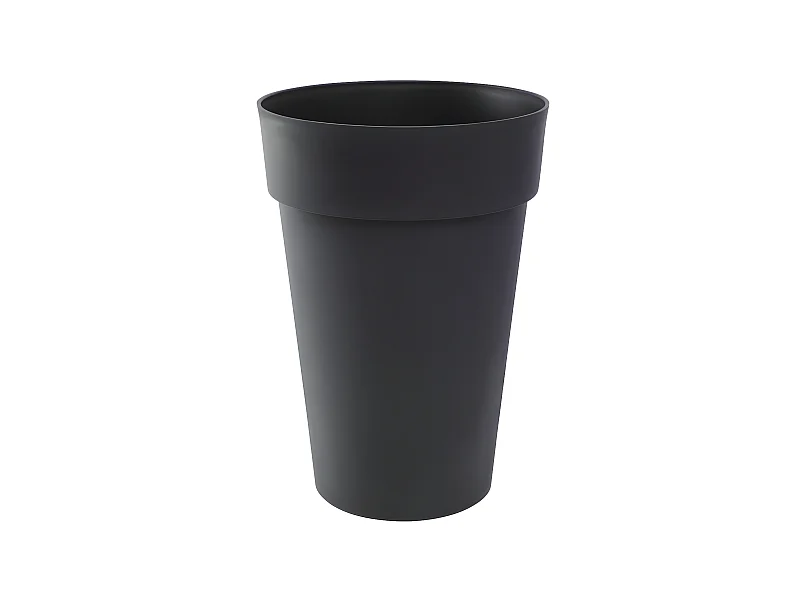 Pot de fleur rond Toscane Ø 46 x H.65 cm - Anthracite - Eda