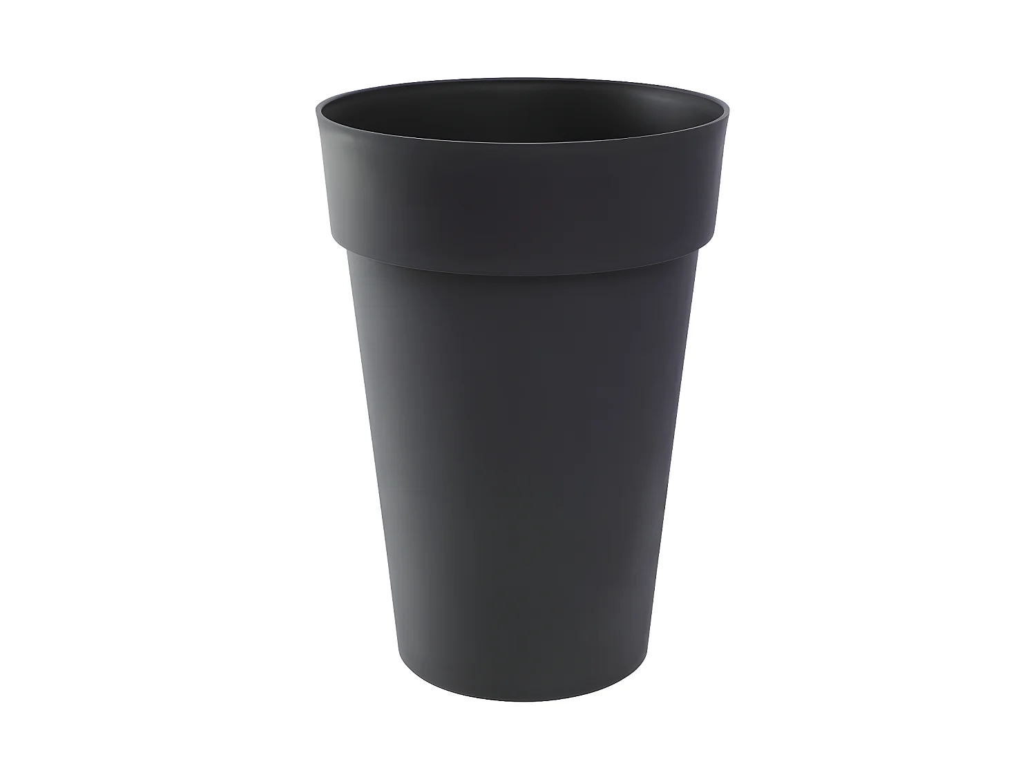 Pot de fleur rond Toscane Ø 46 x H.65 cm - Anthracite - Eda