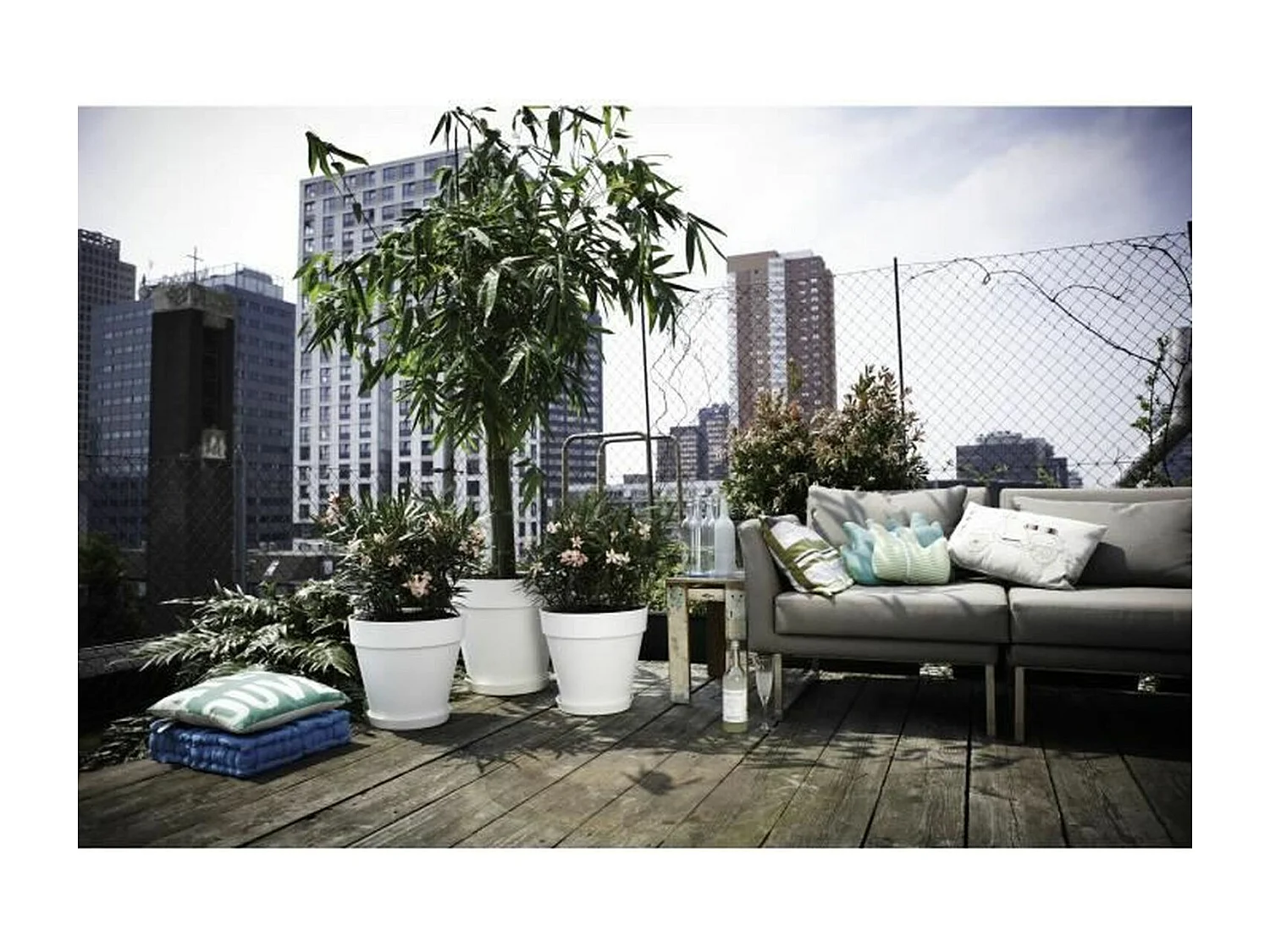 Loft Urban Ronde Bloempot met Wielen Ø 40 cm - Antracietgrijs