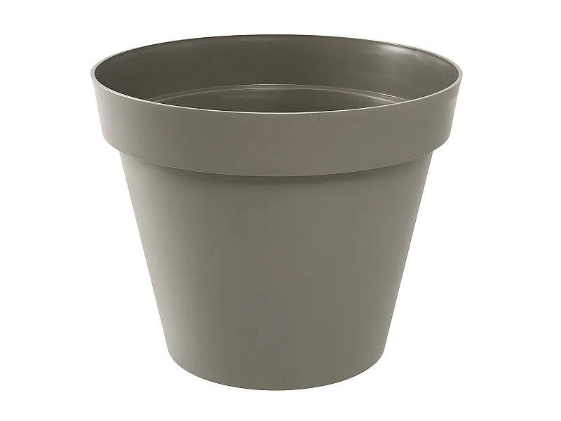 Pot de fleur rond Toscane Ø 40 x H.32 cm - Taupe - Eda