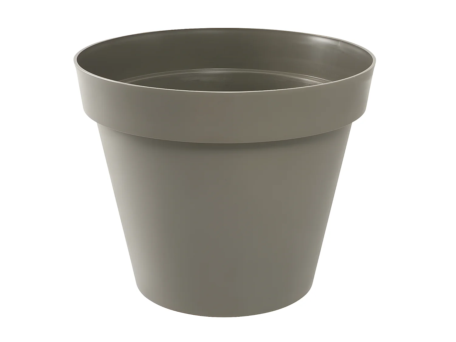 Pot de fleur rond Toscane Ø 40 x H.32 cm - Taupe - Eda