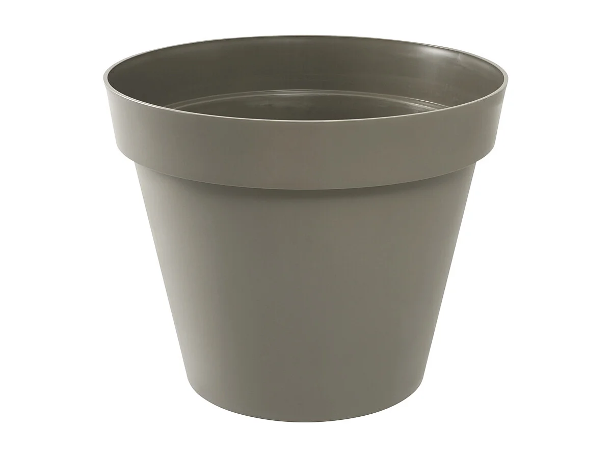 Pot de fleur rond Toscane Ø 40 x H.32 cm - Taupe - Eda