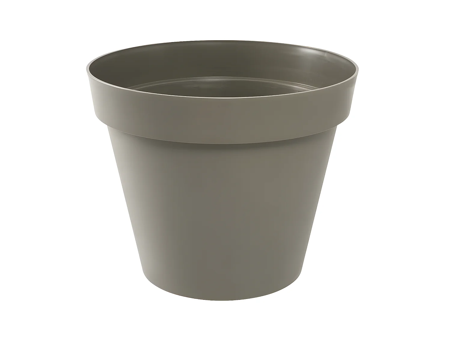 Pot de fleur rond Toscane Ø 40 x H.32 cm - Taupe - Eda