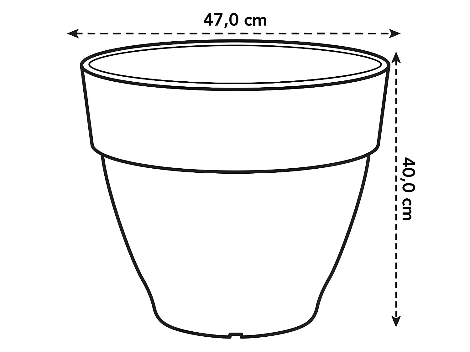 Pot de fleurs rond Vibia Campana - Ø 47 x H.40 cm - Blanc - Elho