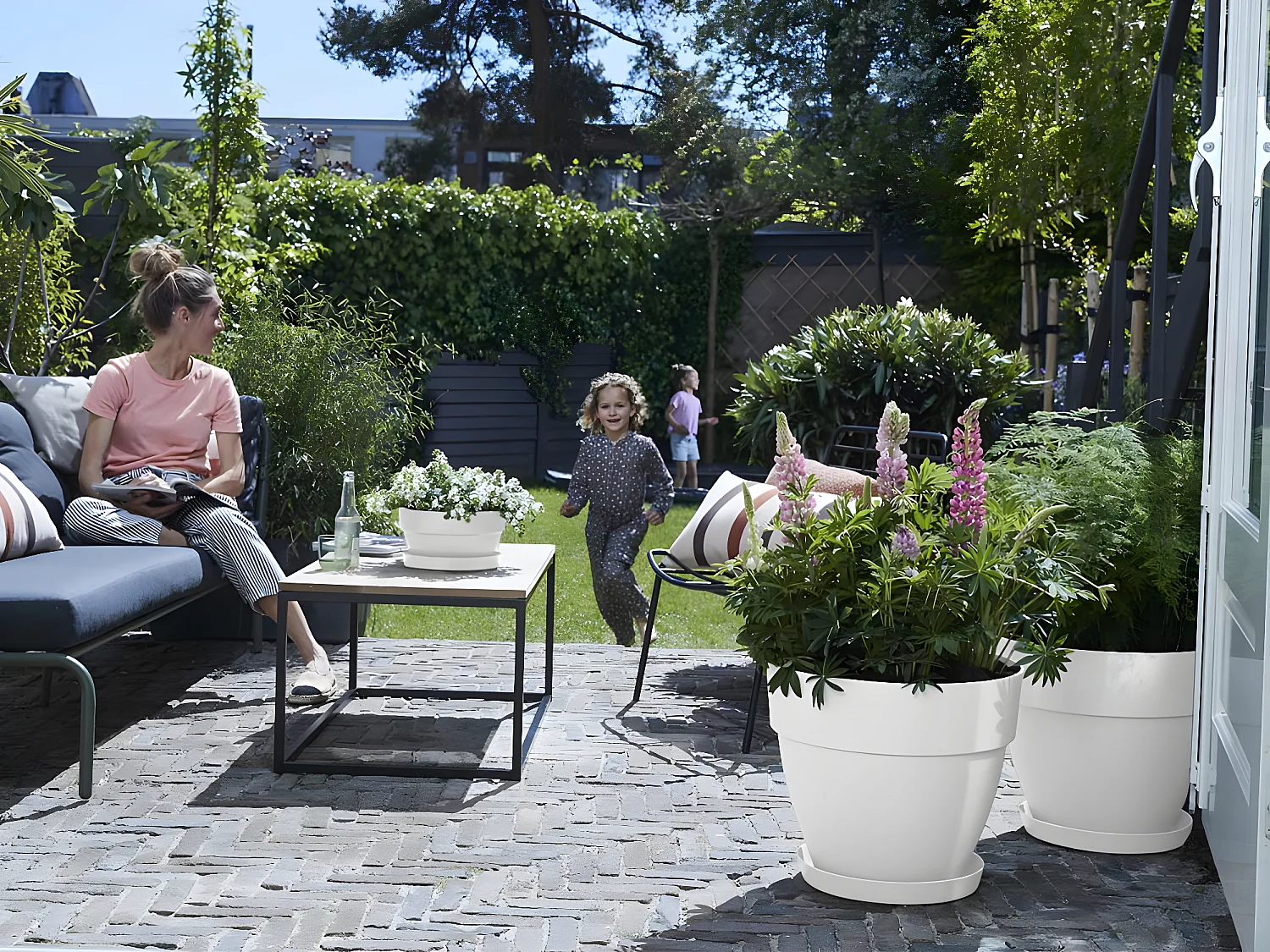 Pot de fleurs rond Vibia Campana - Ø 47 x H.40 cm - Blanc - Elho