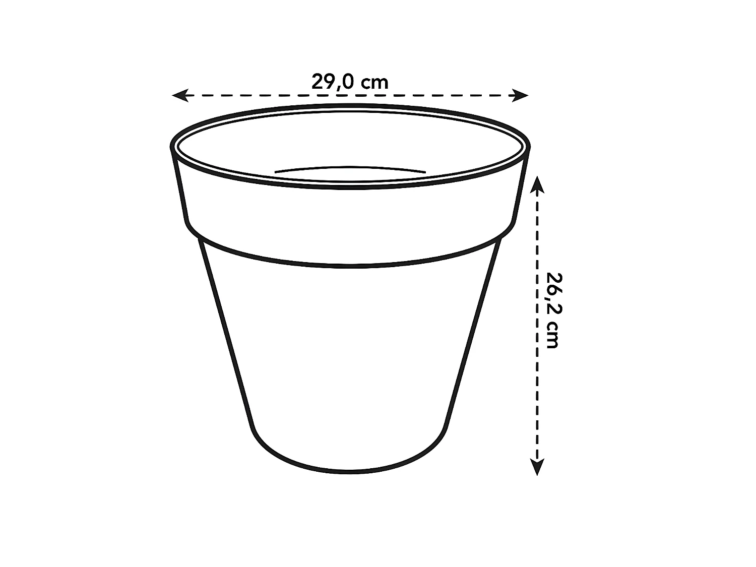 Vaso da fiori rotondo Ø 30 cm Grigio antracite