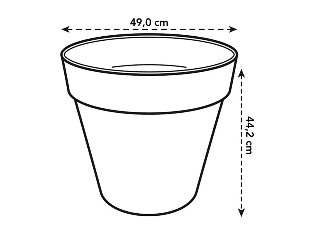 Loft Urban Ronde Plastic Bloempot Wit Ø 50 x 44 cm 48 l