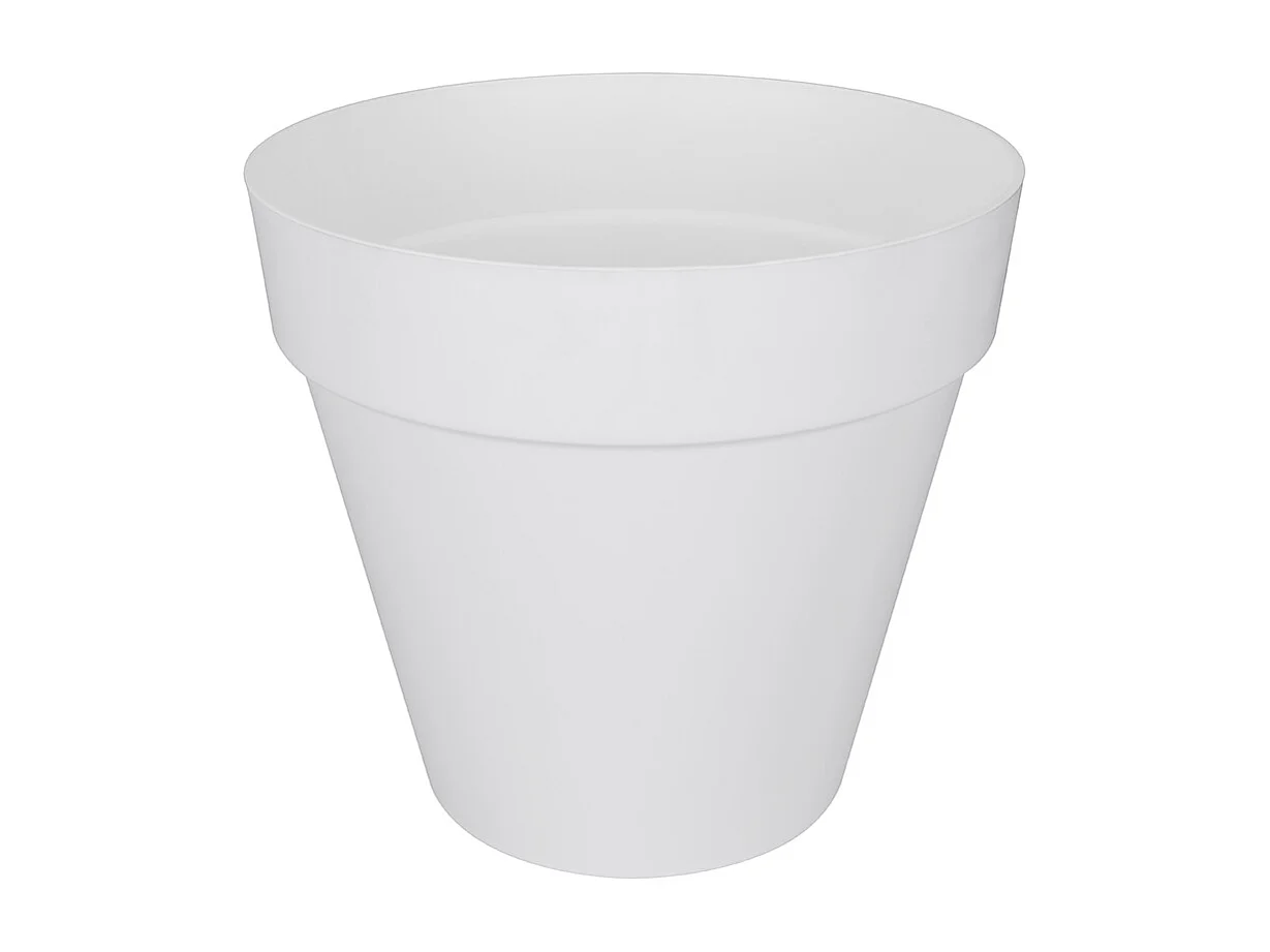 Pot de fleurs rond Loft Urban avec roues Ø 50 x H.44 cm - Blanc
