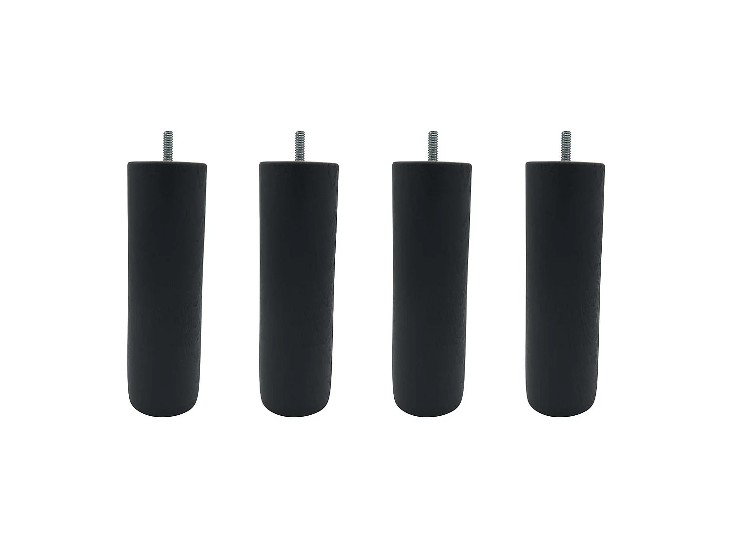 4 pieds cylindriques bois anthracite 15 cm
