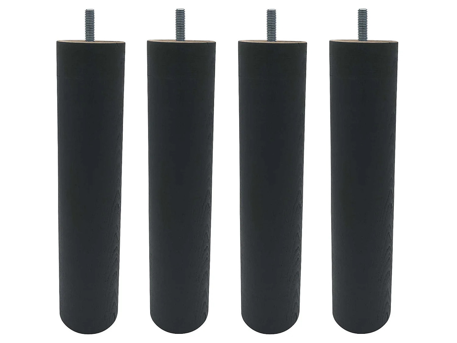 4 pieds cylindriques bois anthracite 15 cm