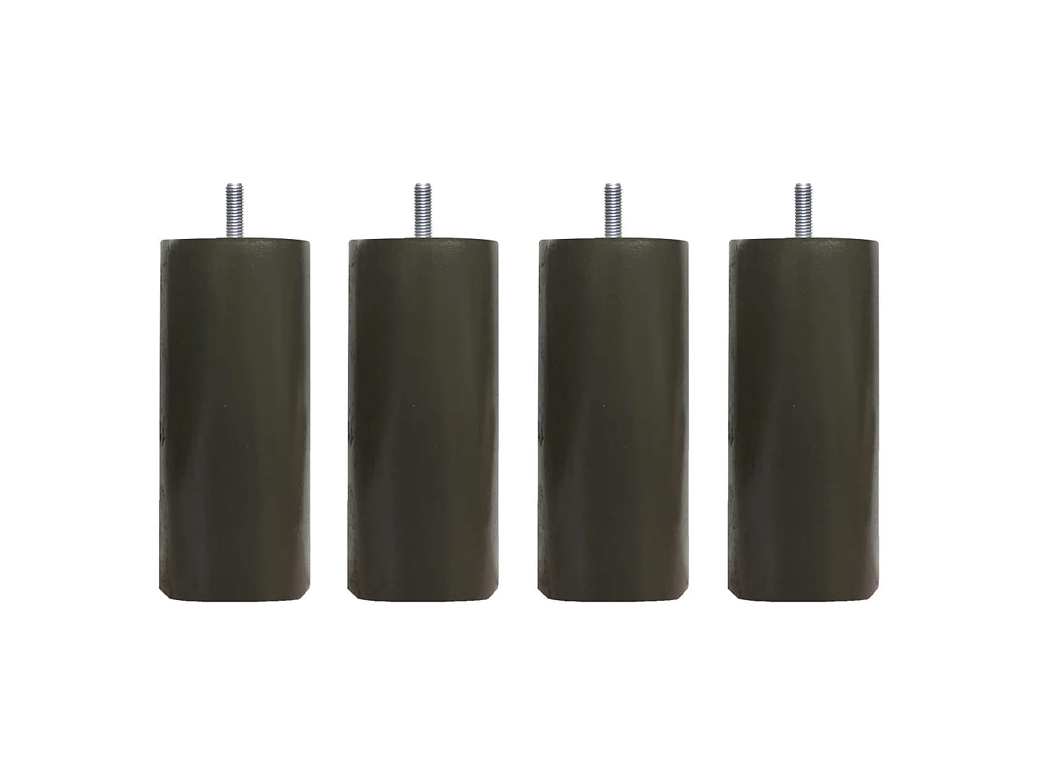 4 pieds cylindriques bois taupe 15 cm
