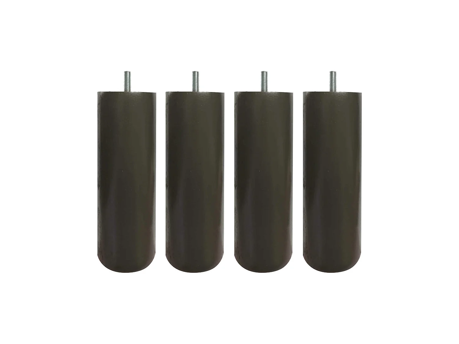 4 pieds cylindriques bois taupe 15 cm