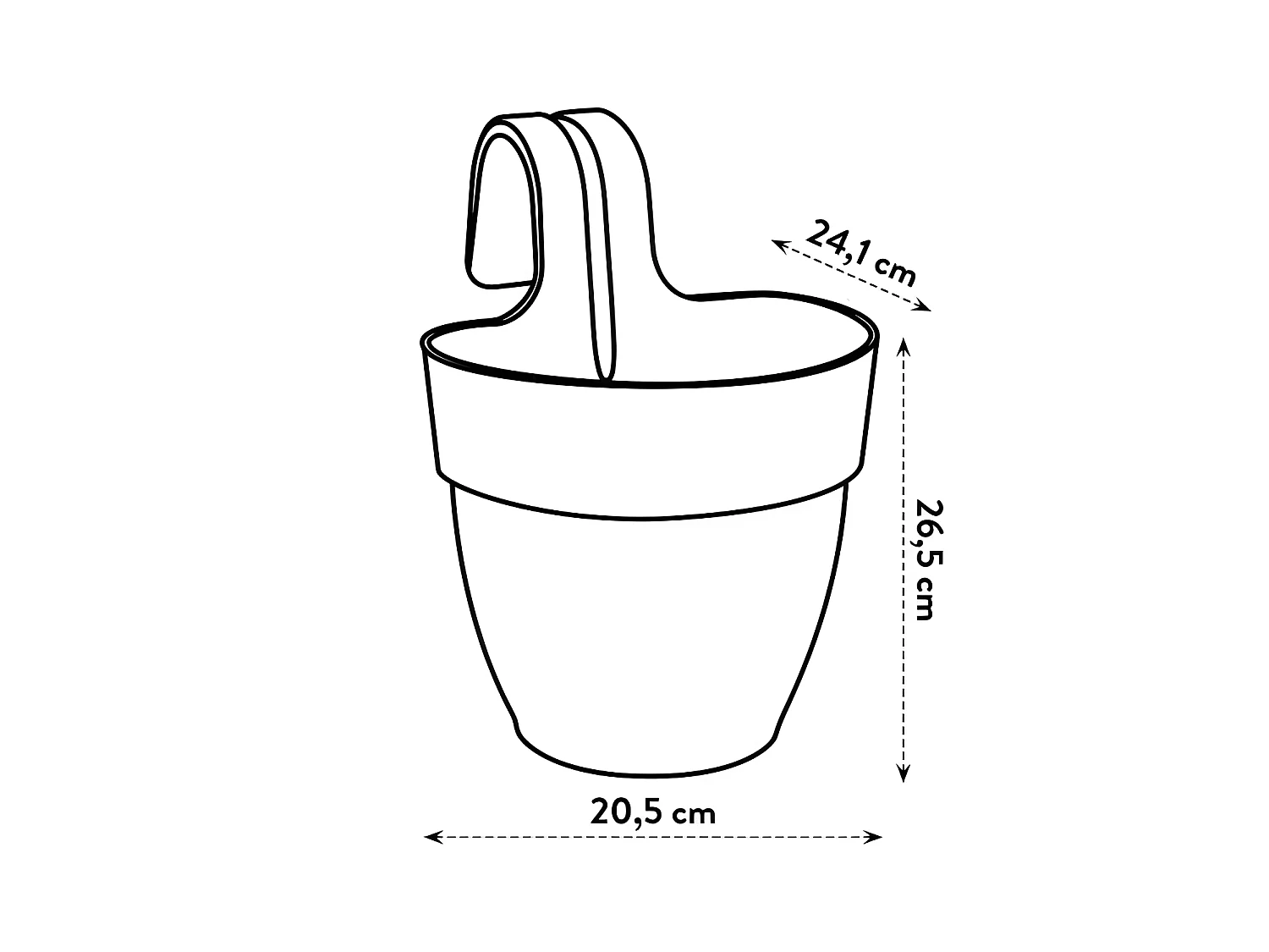 Pot de fleurs - Vibia Campana Easy Hanger Small - Vert Pistache - Balcon extérieur - L 24.1 x W 20.5 x H 26.5 cm