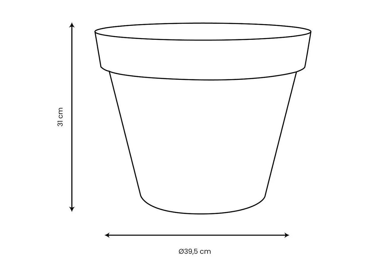 Pot de fleurs rond Toscane Ø 40 x H.32 cm - Vert laurier - Eda