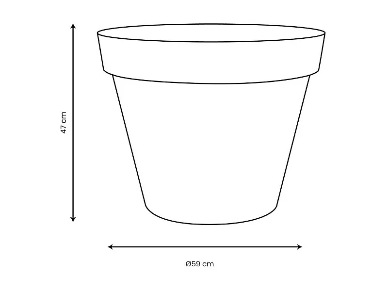 Pot de fleurs rond en plastique Toscane vert laurier - Ø 60 cm - Eda