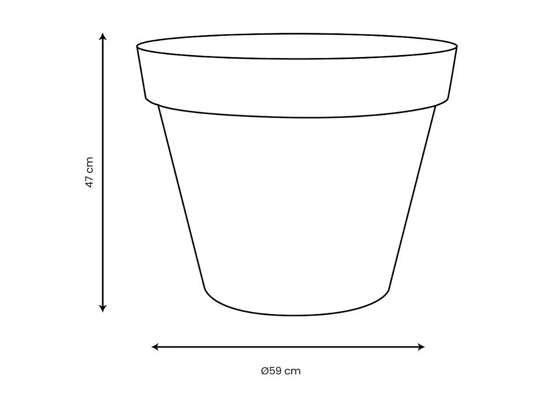 Pot de fleurs rond en plastique Toscane vert laurier - Ø 60 cm - Eda