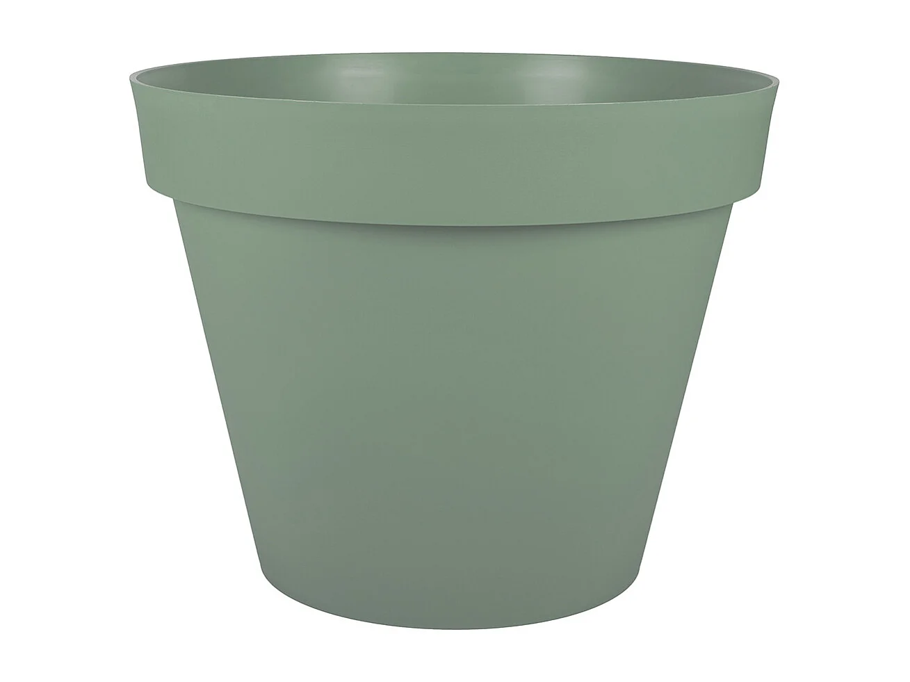Pot de fleurs rond en plastique Toscane vert laurier - Ø 60 cm - Eda