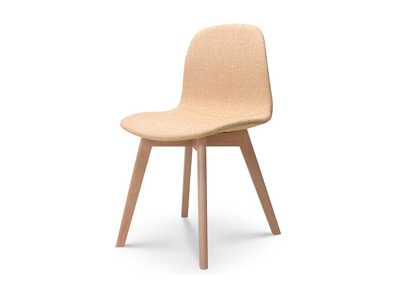 Chaise de salon confortable en tissu ANNA jaune