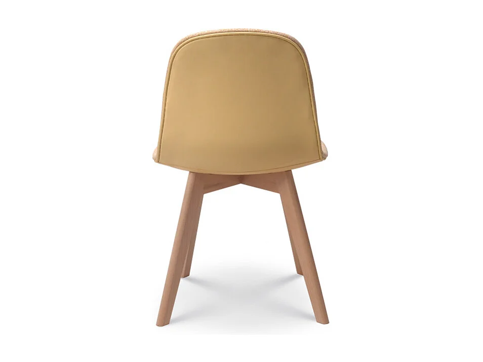 Chaise de salon confortable en tissu ANNA jaune