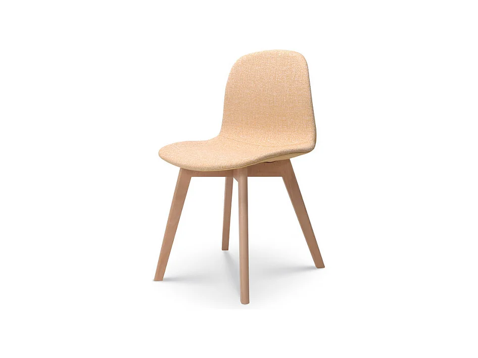 Chaise de salon confortable en tissu ANNA jaune