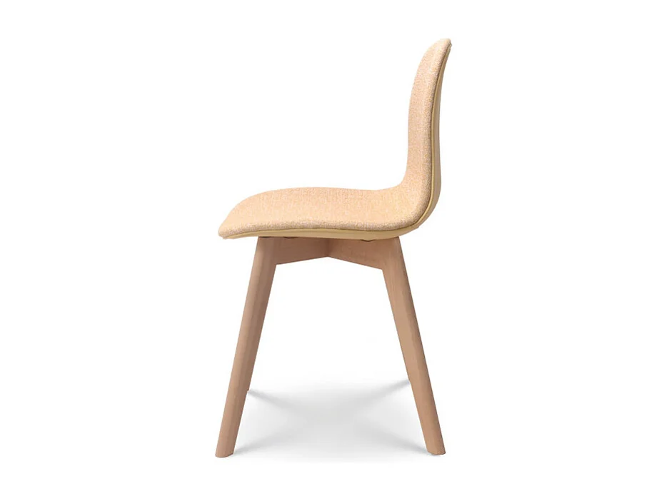 Chaise de salon confortable en tissu ANNA jaune