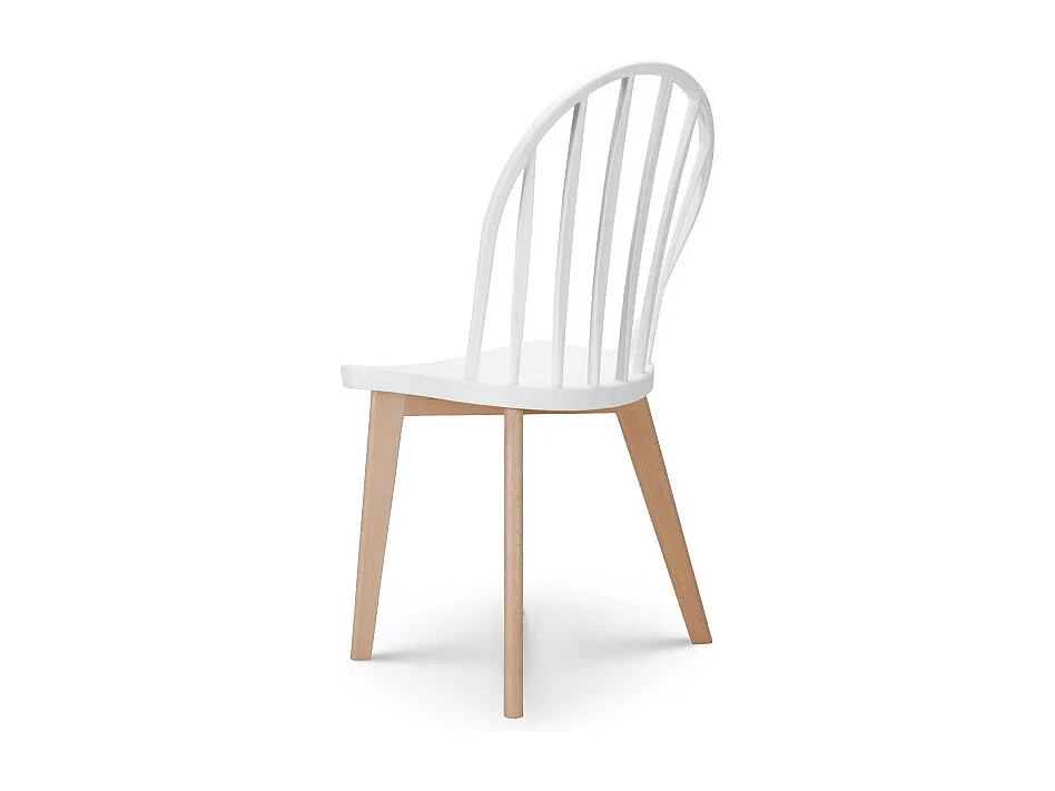 Lot de 4 chaises de salle à manger EMY blanches avec pieds en bois